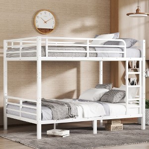 Full XL Over Full XL Bunk Bed with Ladder and Guardrails - 1 of 4
