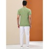 Lars Amadeus Men's Irregular Color Block Patchwork Knitted Short Sleeves Polo Shirts - 4 of 4