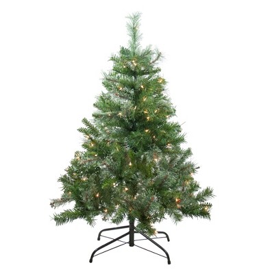 Northlight 4' Pre-Lit Mixed Cashmere Pine Medium Artificial Christmas Tree - Clear Lights