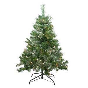 Northlight Pre-Lit Medium Mixed Cashmere Pine Artificial Christmas Tree - 4' - Clear Lights - 1 of 3
