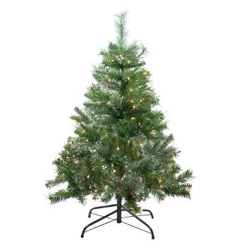 Northlight 4' Pre-Lit Mixed Cashmere Pine Medium Artificial Christmas Tree - Clear Lights