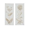 Metal Floral Relief Wall Decor with Gold Detailing Set of 2 White - Olivia & May: Iron Botanical Art, Farmhouse Style - 2 of 4