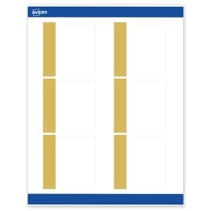 Avery Printable Square Labels, Gold-Dipped Edge, 3" x 3", Matte White Square Labels, Permanent, Laser/Inkjet, 60ct, Great for Product Labels - 1 of 4