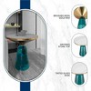 LeisureMod Tully Round Side Table, Gold Rim with Glass/ Sintered Stone Top - 4 of 4