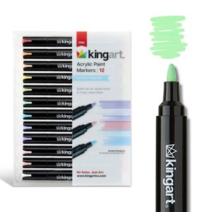 KINGART PRO Acrylic Paint Markers 12 Pastel Colors - 1 of 4