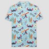 Men's Lilo & Stitch Poplin Camp Shirt - Blue - 3 of 3