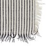 Storied Home Large Woven Cotton Tea Towel with Stripes and Fringe Design for Kitchen, Natural and Black, Set of 2 - 4 of 4