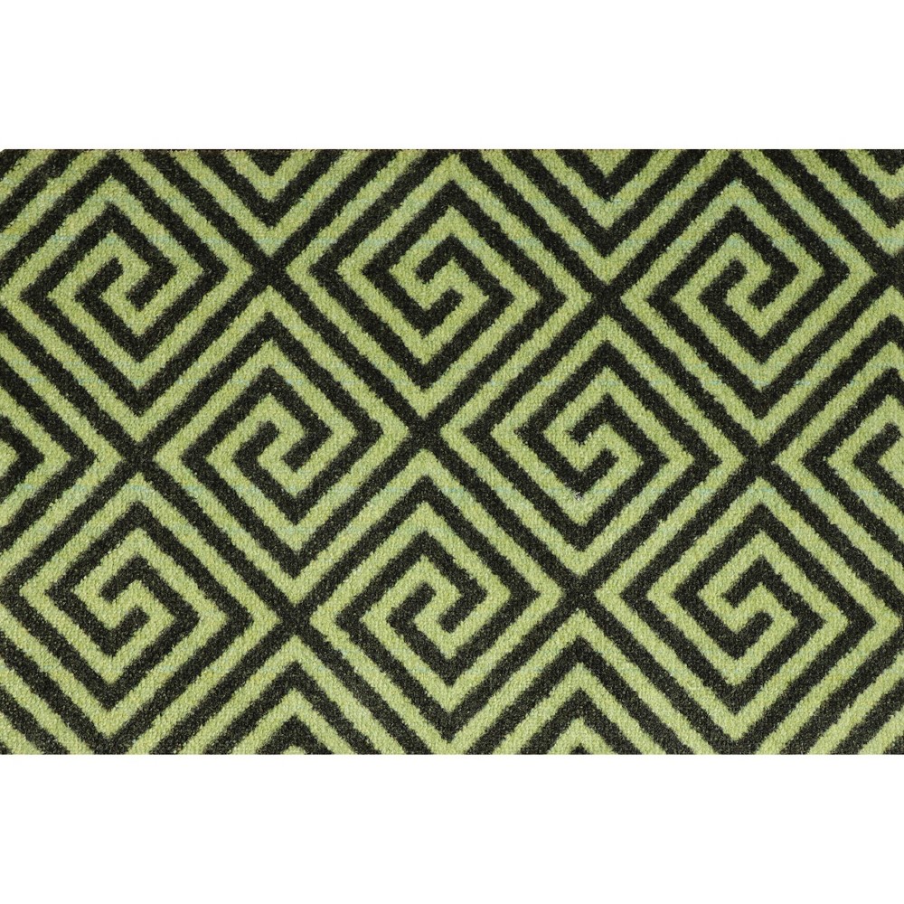 Photos - Doormat Bungalow Flooring 2'x3' ColorStar Greek Grid Door Mat Forest Green  