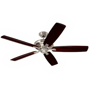 Luminance Kathy Ireland HOME Carrera Grande Eco 60" Ceiling Fan Fixture, 6-Speed Wall Control  Mahogany Blades - 1 of 4