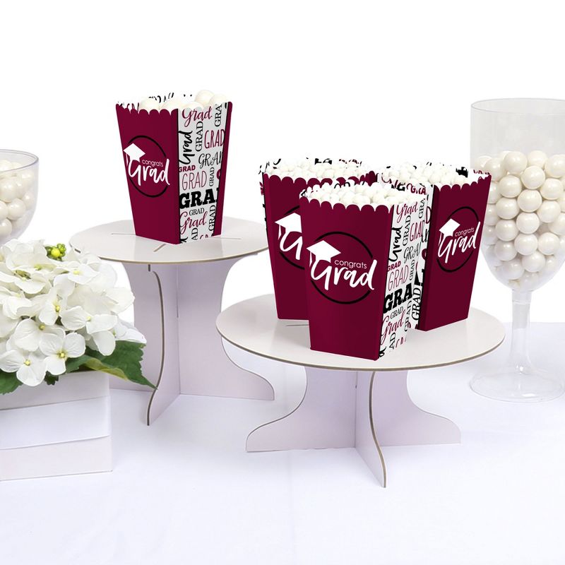 Big Dot of Happiness Maroon Graduation Party Favor Popcorn Treat Boxes - Set of 12, 3 of 7