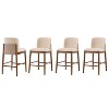 Christopher Knight Home Iven Modern Rubberwood Upholstered Counter Stools (Set of 4) - 2 of 4