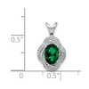 Black Bow Jewelry Rhodium Plated Sterling Silver, Diamond & Gemstone Pendant, 10 x 16mm - 4 of 4