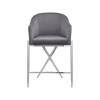 Meridian Furniture,Xavier Grey Velvet Counter Stool - 3 of 4