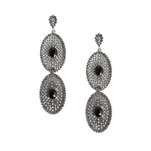 SOHI Women's Intricate Stone Oval Long Drop Earrings - 1 of 4