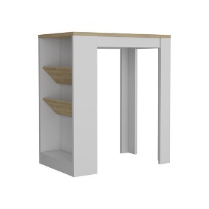 HomeRoots Set of Two Oak and White Wood Kitchen Island And Pantry Cabinet - 1 of 4