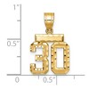 Black Bow Jewelry 14k Yellow Gold, Varsity Collection, Small D/C Pendant Number 30 - 3 of 4