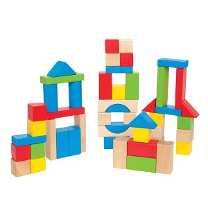 Hape Maple Wood Kids Building & Stacking Blocks, 50 Pieces - 1 of 4