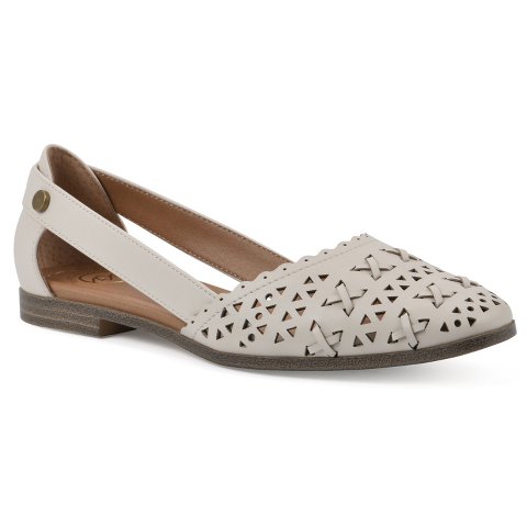 Обувь White Mountain Women's Nobler Pointed-toe Flat, Eggshell Smooth, 9