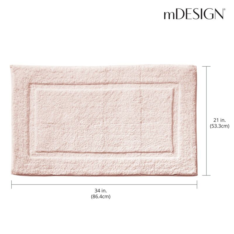 mDesign 100% Cotton Bath Mat, Hotel-Style Bathroom Floor Rug, 2 Pack, 4 of 8