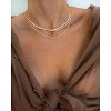 14k Gold Plated Herringbone Choker Necklace for Women - Dainty Layered Snake Chain, Gold Jewelry Gift - 2 of 4