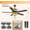 52" Vintage Ceiling Fan with Elegant Tiffany-Style Stained Glass Lamp Shade - 3 of 4
