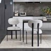 QingMoon Modern Dining Chairs Set of 2, Linen Fabric Kitchen Chairs, with Black Metal Legs Curved, for Dining Room/Kitchen/Living Room - 3 of 4