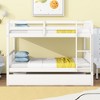 NicBex Twin over Twin Bunk Bed Convertible Triple Wooden Bed Frame with Trundle, Ladder and Full Length Guardrail, No Box Spring Required - 2 of 4