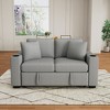 Pull-out Sofa Bed Loveseat Couch Chaise Lounge Sleeper Sofa Bed 2-seater Sofa Chair with Cup Holders & USB Ports - ModernLuxe - 2 of 4
