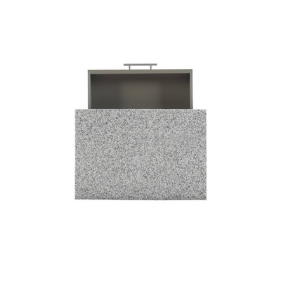 Gray Granite Top Kitchen Cart with Wine and Spice Rack