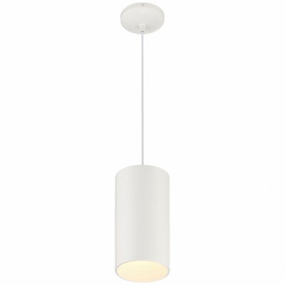 Pilson XL Matte Black and White Glass Drum Pendant Light