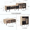 Kings Brand Furniture Nathan 3-Piece Living Room Set with TV Stand, Coffee Table & Sideboard Cabinet, Modern Farmhouse Style, Oak/Black - 3 of 4