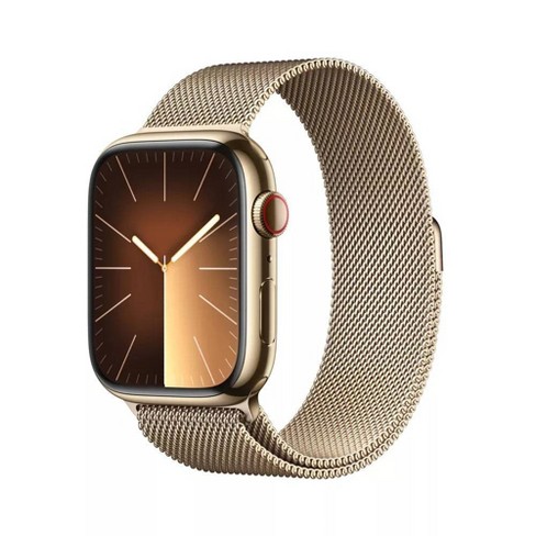 Apple Watch Series 9 GPS (2023, 9th Gen) + Cellular 41mm Gold Stainless  Steel Case with Gold Milanese Loop - Target Certified Refurbished