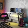 Gulches Genesis White Adjustable Gaming Desk - NTense Design with USB Interface & Light Strip, Height-Adjustable for All Gaming Scenarios - 3 of 4