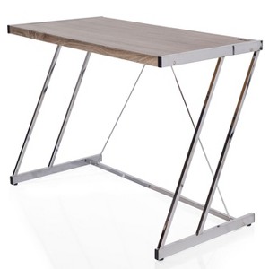 PAGED Home Office Desk 47.5" L Simple Modern Writing Desk with 3 Sockets and Wooden Desktop for Study - 1 of 4