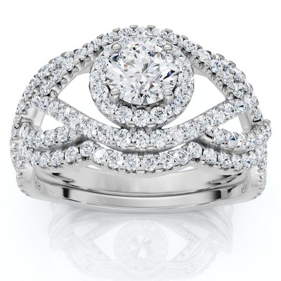 Pompeii3 1Ct Luxe Diamond Engagement Wedding Ring Set 14k Gold or Platinum Lab Created