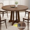 Jojoka Round Dining Table for 4 People, 47" Rustic Kitchen Table with Wooden Base, Stable Structure, Crossed Legs, Modern for Kitchen, Living Room - 4 of 4