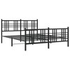 vidaXL Metal Double Bed Frame - Black Steel with Headboard/Footboard, 59.1"x78.7" Mattress Compatible, Under-Bed Storage, Bedroom Furniture - 2 of 4