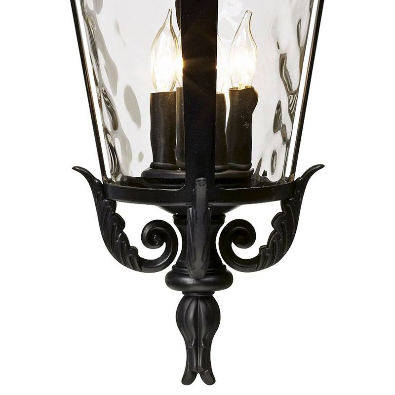 John Timberland Casa Marseille Rustic Outdoor Hanging Light Textured Black 23 3/4" Clear Hammered Glass for Post Exterior Barn Deck House Porch Yard, 3 of 5