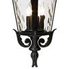John Timberland Traditional Outdoor Ceiling Light Hanging Textured Black 23 3/4" Clear Hammered Glass Damp Rated for House Porch - image 3 of 4