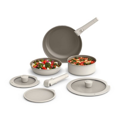 bella Housewares 8pc Store More Ceramic Nonstick Cookware Set with Removable Handles