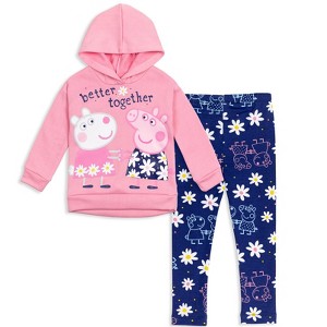 Peppa Pig Girls Fleece Hoodie and Leggings Outfit Set - 1 of 4