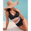 Women Embroidered Cuff Bikini Sets Highwaist Bathing Suits Wide Strap Twist Front V Neck Swimsuits 2 Piece Cutout Swimsuits - 3 of 4