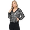 Anna-Kaci Women's Zip-Up Hoodie Jacket with Allover Sequin Embellishments and Ribbed Trim - 3 of 4