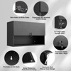 ZACHVO 20 Inch High Black Lockable Metal Wall-Mounted Garage Storage Cabinet with Flip-Up Door and Open Shelf for Workshop, Basement - 4 of 4
