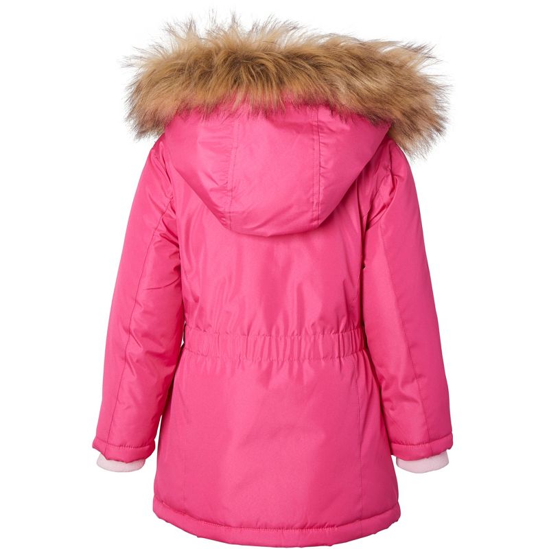 Sportoli Girls Fleece Lined Heavy Winter Anorak Jacket Coat Faux Fur Trim Zip-Off Hood, 5 of 7