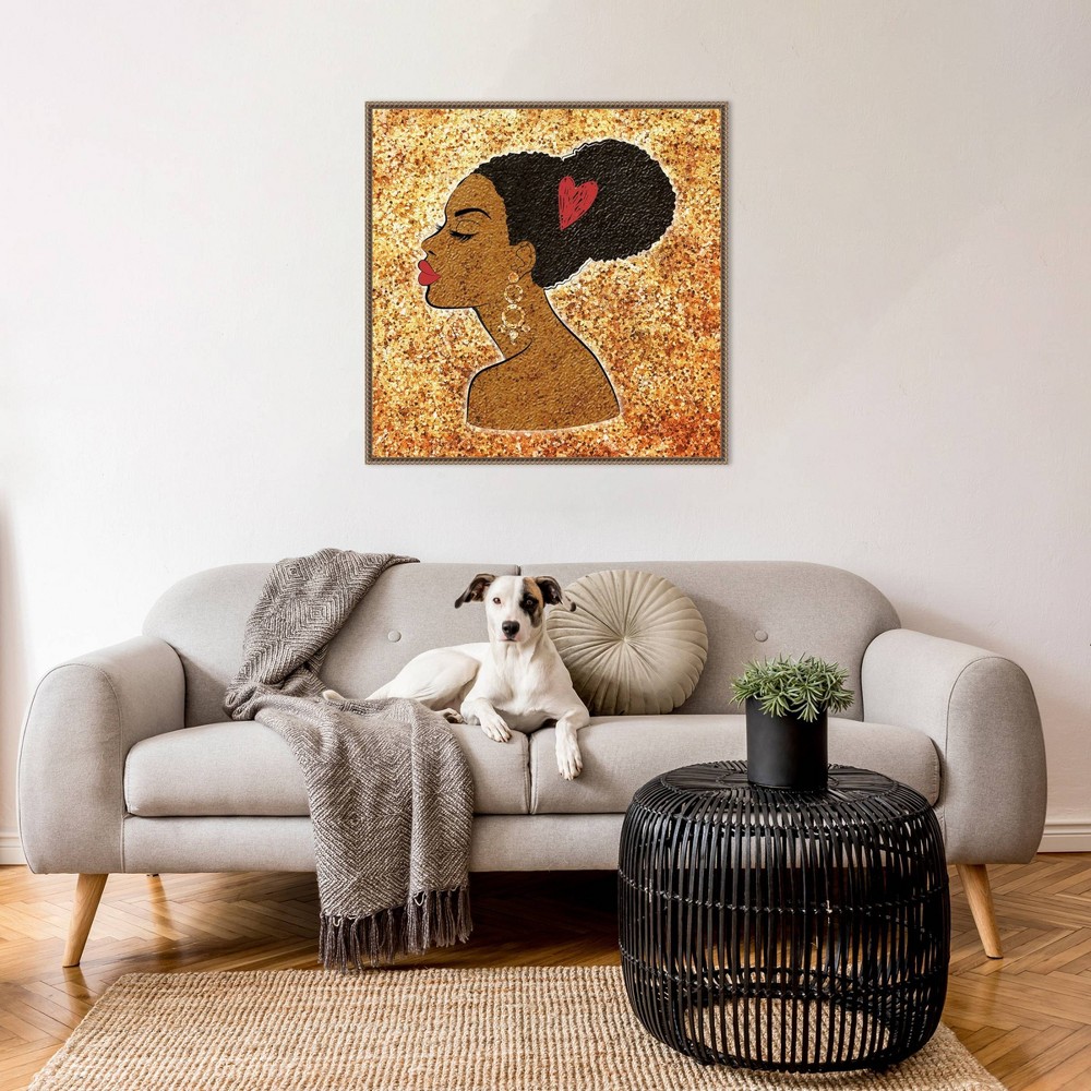 Photos - Other Decoration Amanti Art 30"x30" Glitter Girl by Martina Pavlova Framed Canvas Wall Art Print: Modern Style, Lithograph Medium, Polystyren