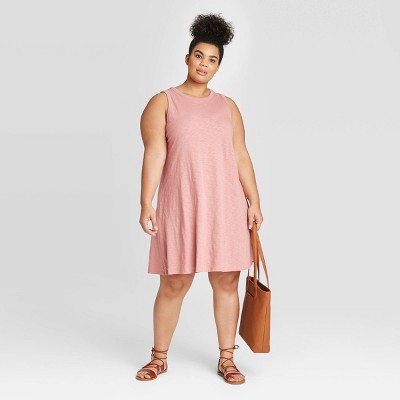 plus size pink tank dress