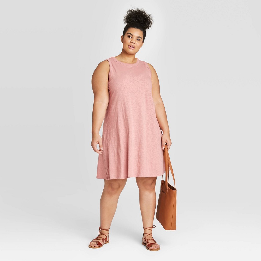 Women's Plus Size Tank Dress - Universal Thread Pink 2X was $15.0 now $10.0 (33.0% off)