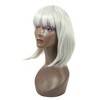 Unique Bargains Women's Curly Wigs 16" White with Wig Cap Medium Long Hair - 2 of 4