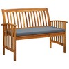 vidaXL Outdoor Patio Bench with Cushion Solid Acacia Wood - Dark Gray 46.9" - 2 of 4
